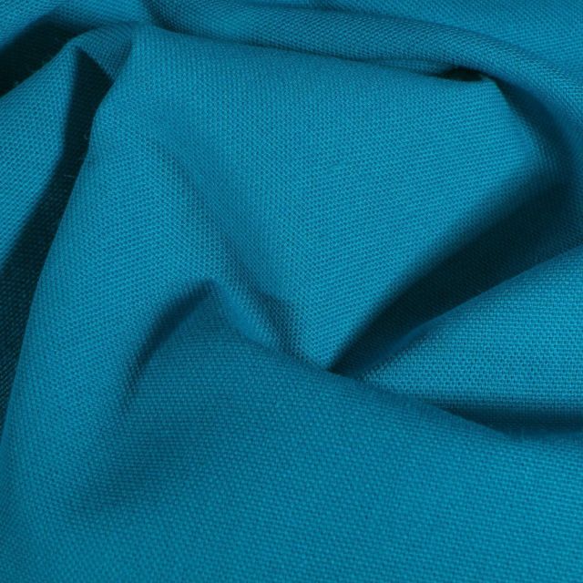 Tissu Toile de coton uni Grande largeur Bleu canard - Par 10 cm