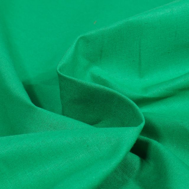 Tissu Coton uni Vert prairie - Par 10 cm