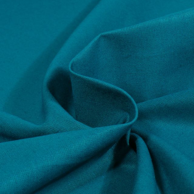Tissu Coton uni Bleu canard