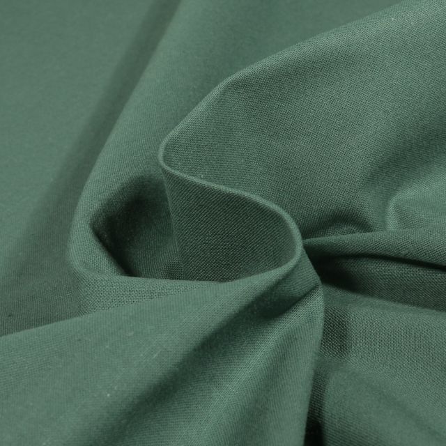 Tissu Coton uni Vert artique