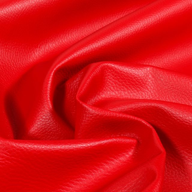 Simili cuir d'ameublement uni Rouge - Par 50 cm