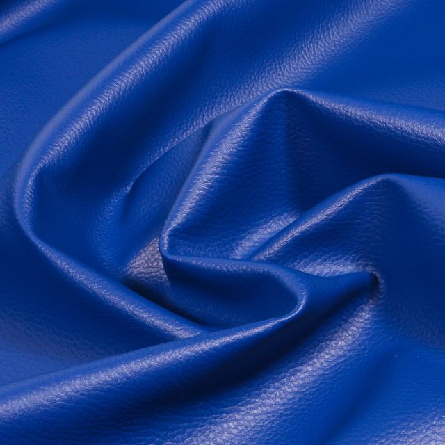 Simili cuir d'ameublement uni Bleu - Par 50 cm