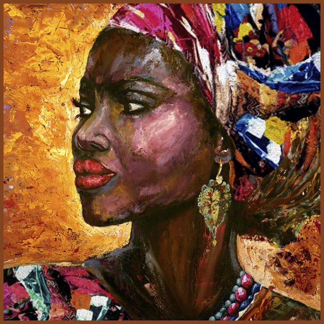 Carré Simili cuir African woman
