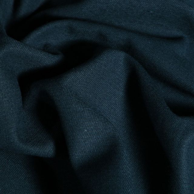 Tissu Coton Sergé d'ameublement uni Bleu nuit - Par 10 cm