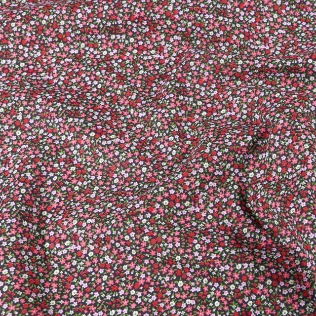 Tissu Coton imprimé Arty Victoria sur fond Prune - Par 10 cm