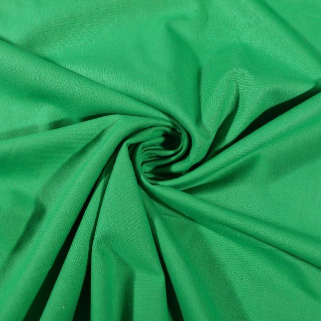 Tissu Coton uni Vert vif - Par 10 cm