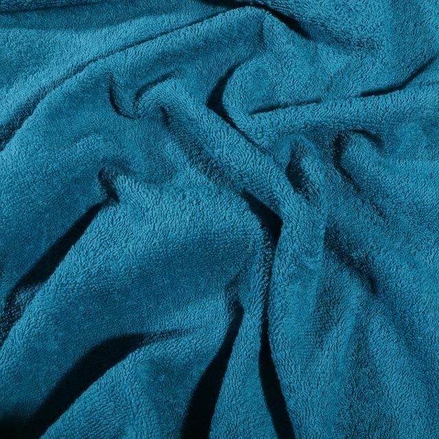 Tissu Eponge Premium 400 g/m² Bleu canard - Par 10 cm
