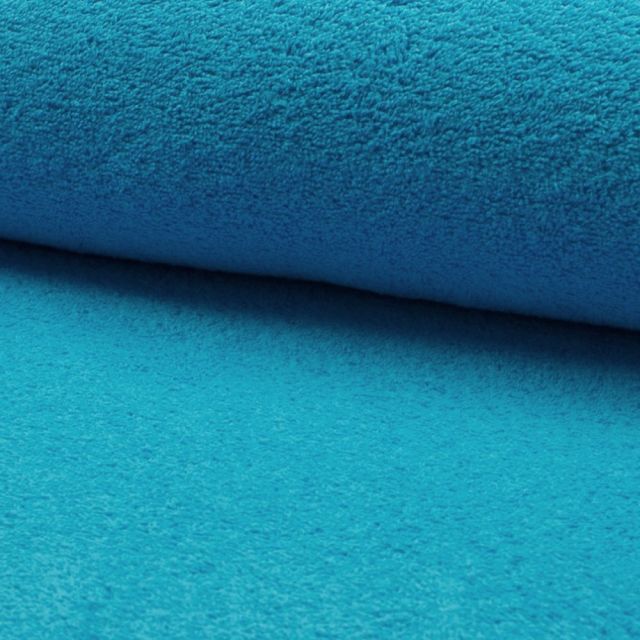 Tissu Eponge légère 320 g/m² Bleu turquoise - Par 10 cm