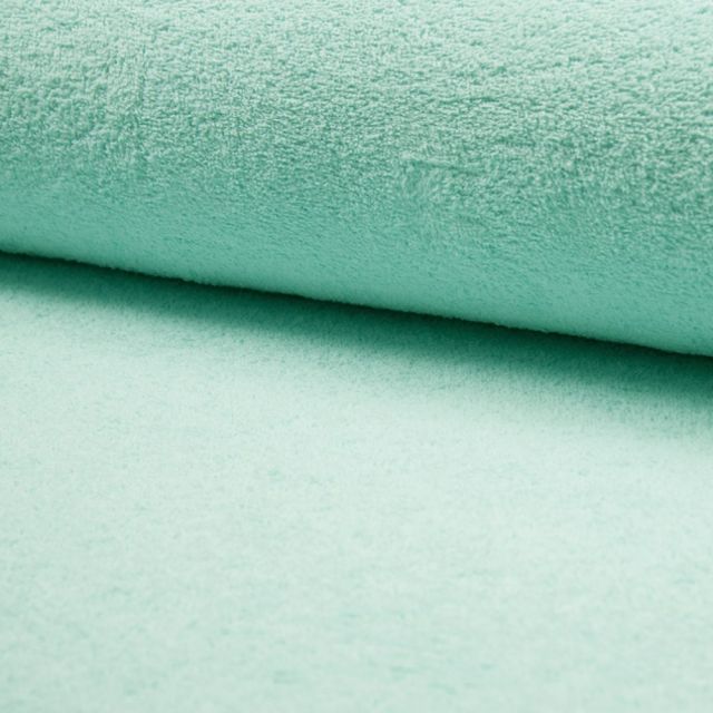 Tissu Eponge légère 320 g/m² Vert menthe - Par 10 cm
