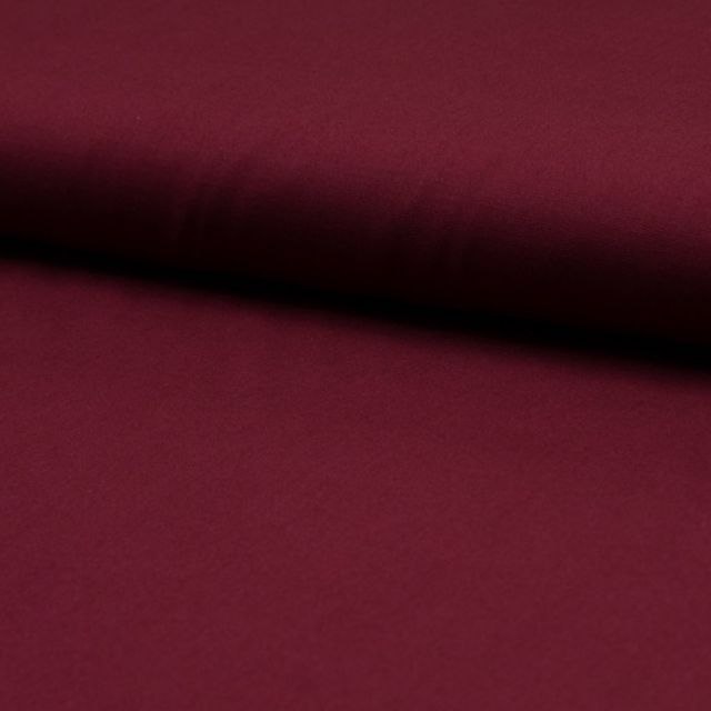 Tissu Popeline de coton unie Bordeaux - Par 10 cm