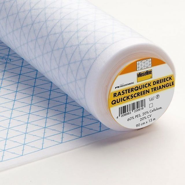 Entoilage Vlieseline Rasterquick imprimé triangles pour patchwork Blanc - Par 10 cm