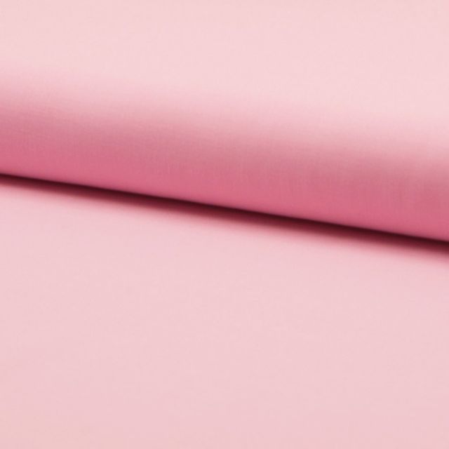 Tissu Coton uni Rose Bébé - Par 10 cm
