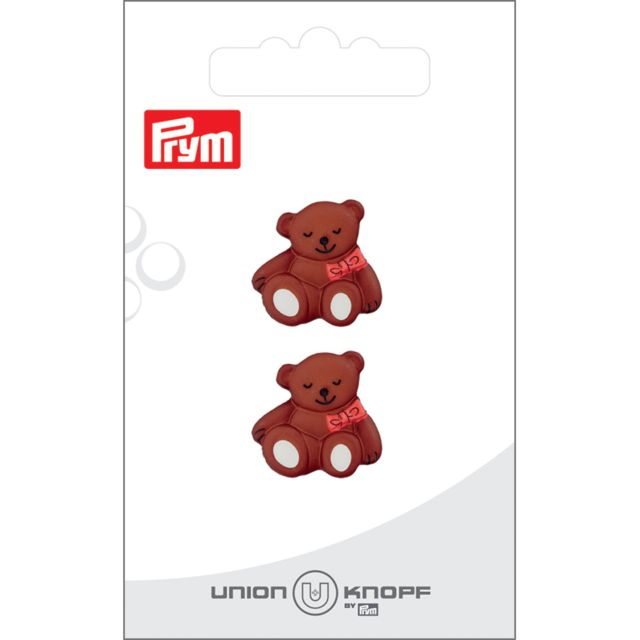 Bouton Prym Ours noeud 19 mm x2 - Chocolat