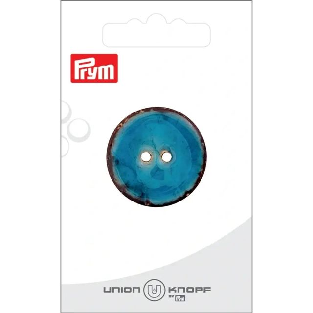 Bouton Prym Diego coco brillant 30 mm x1 - Turquoise foncé
