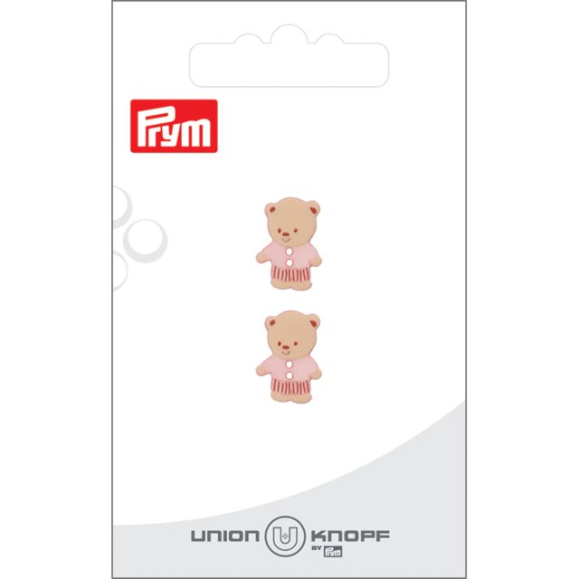 Bouton Prym Ours 15 mm x2 - Rose