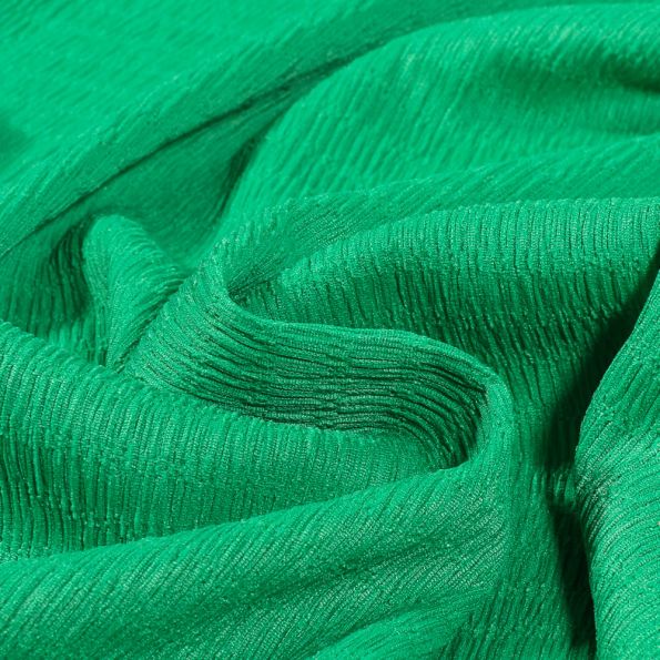 Tissu Crépon Teinture extensible uni Vert amande - Par 10 cm