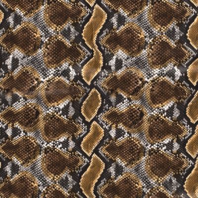 Simili cuir d&#039;habillement Peau de reptile sur fond Camel - Par 10 cm
