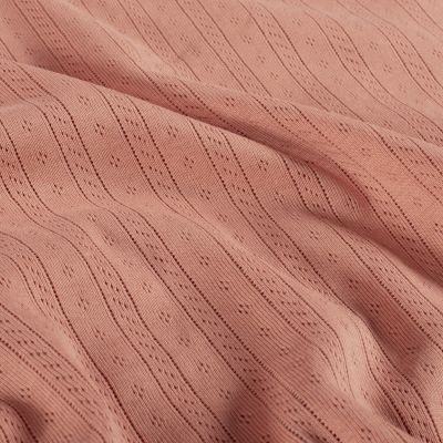 Tissu Jersey Coton ajouré Camille uni Corail - Par 10 cm
