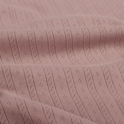 Coupon Tissu Jersey Coton ajouré Camille uni Mauve clair - Coupon de 50 cm