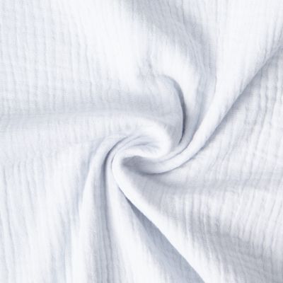 Tissu Double gaze de coton uni Bleu ciel - Par 10 cm