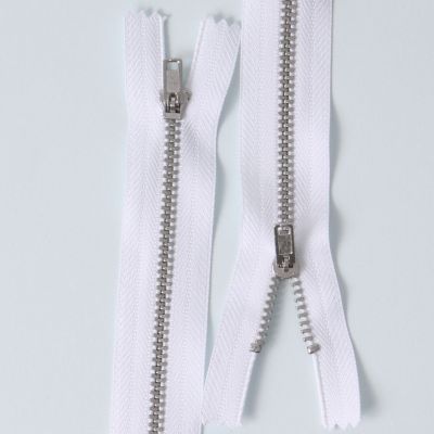 Fermeture métal non séparable Blanc - 12 cm