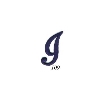 Ecusson Thermocollant Lettre Calligraphie Anglaise &quot;I&quot; Marine