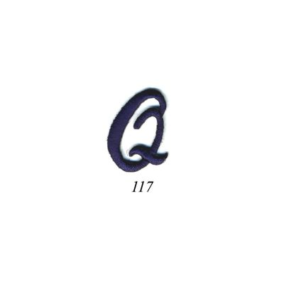 Ecusson Thermocollant Lettre Calligraphie Anglaise &quot;Q&quot; Marine