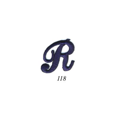 Ecusson Thermocollant Lettre Calligraphie Anglaise &quot;R&quot; Marine
