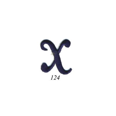 Ecusson Thermocollant Lettre Calligraphie Anglaise &quot;X&quot; Marine