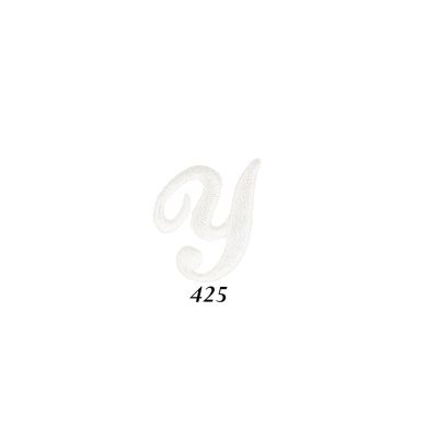 Ecusson Thermocollant Lettre Calligraphie Anglaise &quot;Y&quot; Blanche
