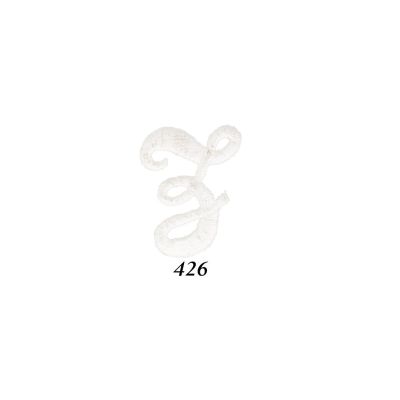 Ecusson Thermocollant Lettre Calligraphie Anglaise &quot;Z&quot; Blanche