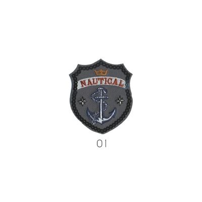 Ecusson Thermocollant Ancre Marine bleu /gris