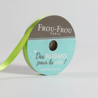 Bobinette Ruban Satin double face Frou-Frou Jardin d&#039;oliviers - 6 mm x 6 mètres