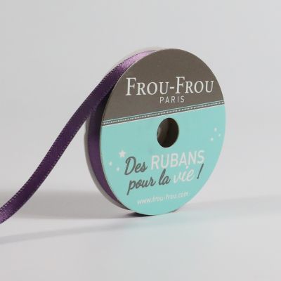 Bobinette Ruban Satin double face Frou-Frou Violet - 6 mm x 6 mètres