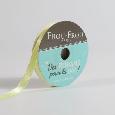 Bobinette Ruban Satin double face Frou-Frou Fleur d&#039;oliviers - 6 mm x 6 mètres