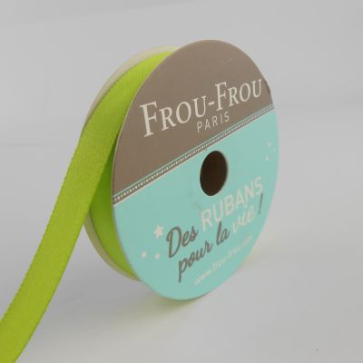 Bobinette Ruban Satin double face Frou-Frou Jardin d&#039;oliviers - 9 mm x 6 mètres