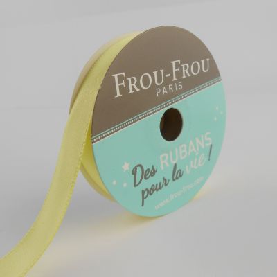Bobinette Ruban Satin double face Frou-Frou Fleur d&#039;oliviers - 9 mm x 6 mètres