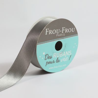 Bobinette Ruban Satin double face Frou-Frou Ciel d&#039;orage - 16 mm x 6 mètres