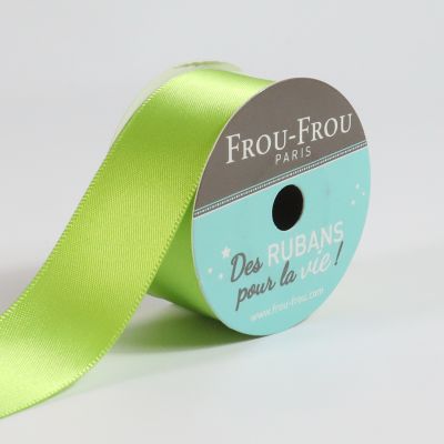 Bobinette Ruban Satin double face Frou-Frou Jardin d&#039;oliviers - 25 mm x 5 mètres