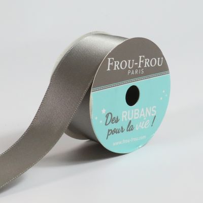 Bobinette Ruban Satin double face Frou-Frou Ciel d&#039;orage - 25 mm x 5 mètres