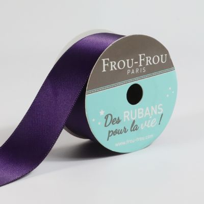 Bobinette Ruban Satin double face Frou-Frou Prune delicate - 25 mm x 5 mètres