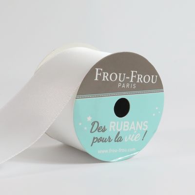 Bobinette Ruban Satin double face Frou-Frou Neige - 38 mm x 4 mètres