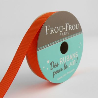 Bobinette Ruban Gros grain Frou-Frou Orange flamboyant - 9 mm x 6 mètres