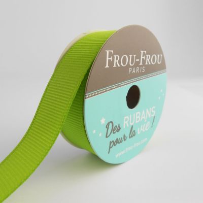 Bobinette Ruban Gros grain Frou-Frou Jardin d&#039;oliviers - 16 mm x 6 mètres