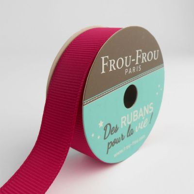 Bobinette Ruban Gros grain Frou-Frou Fushia - 16 mm x 6 mètres