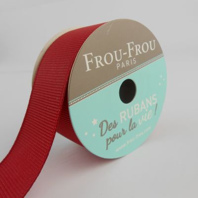 Bobinette Ruban Gros grain Frou-Frou Rubis eclatant - 25 mm x 5 mètres