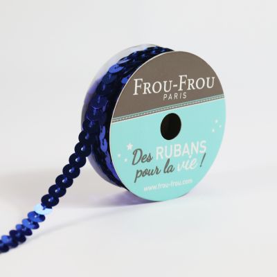 Bobinette Ruban Sequins Frou-Frou Saphir - 6 mm x 5 mètres