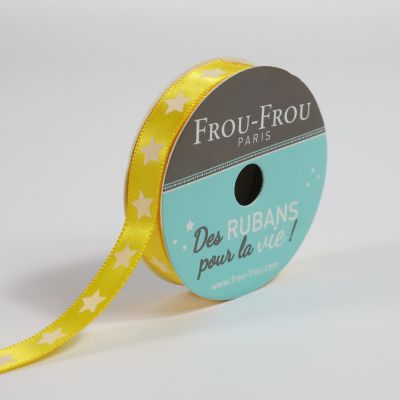 Ruban Satin étoile Frou-Frou Tournesol - 9 mm x 5 mètres