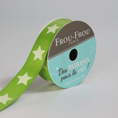 Bobinette Ruban Gros grain Etoile Frou-Frou Jardin d&#039;oliviers - 16 mm x 4 mètres