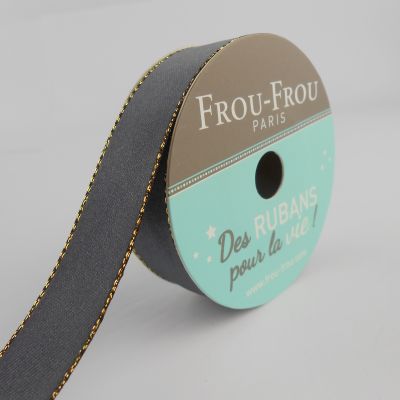 Ruban Satin Bord brillant Frou-Frou Ciel d&#039;orage - 16 mm x 6 mètres
